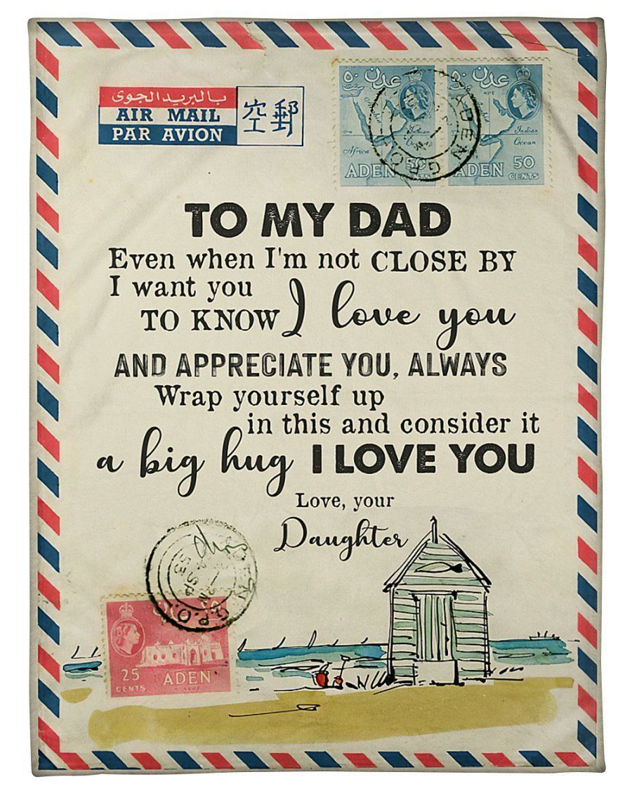 Fleece Blanket Gift For Dad I Love You