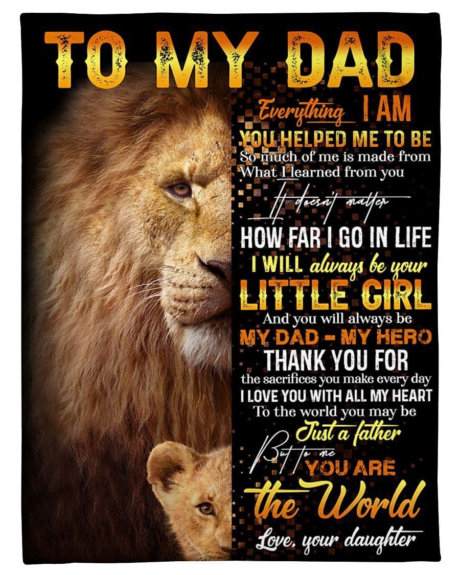 Fleece Blanket Gift For Dad To Me You Are The World