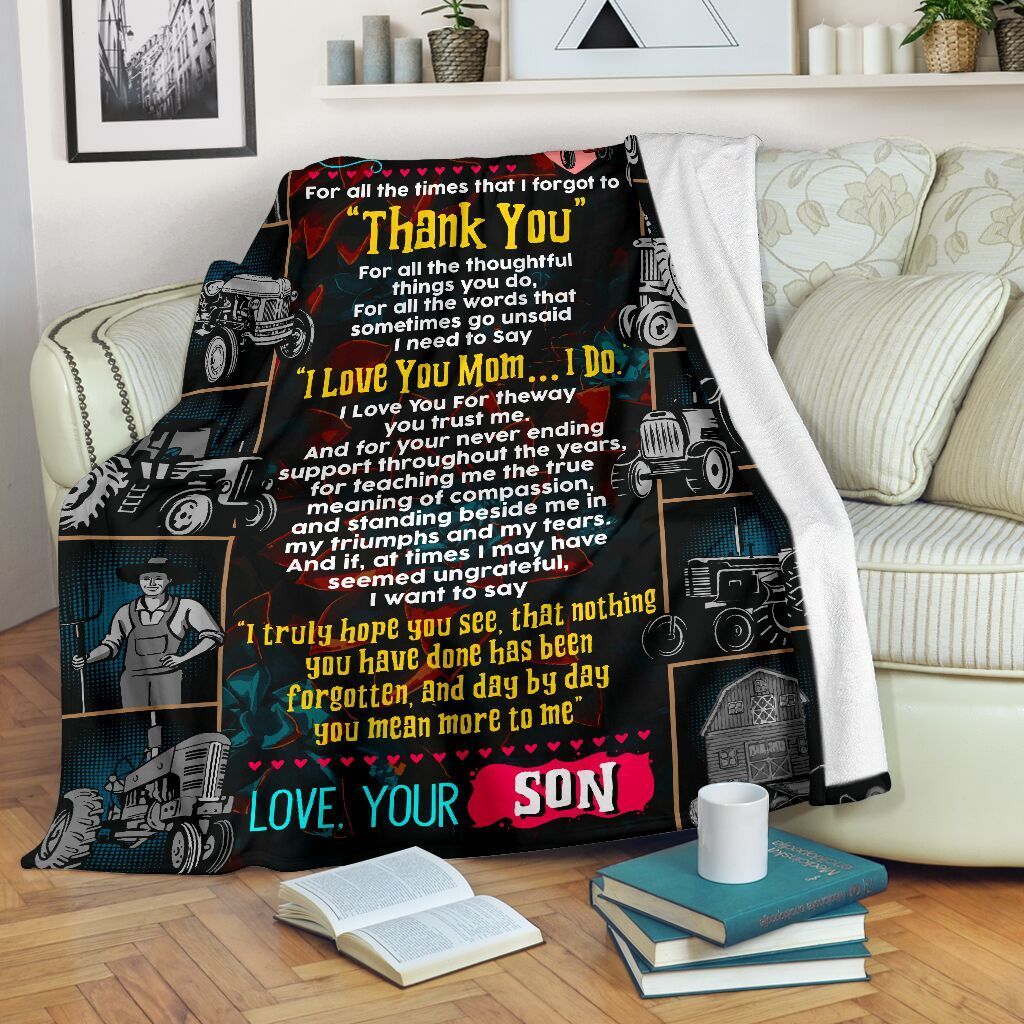 Fleece Blanket Gift For Farmer’s Mom You Mean More To Me Fleece Blanket