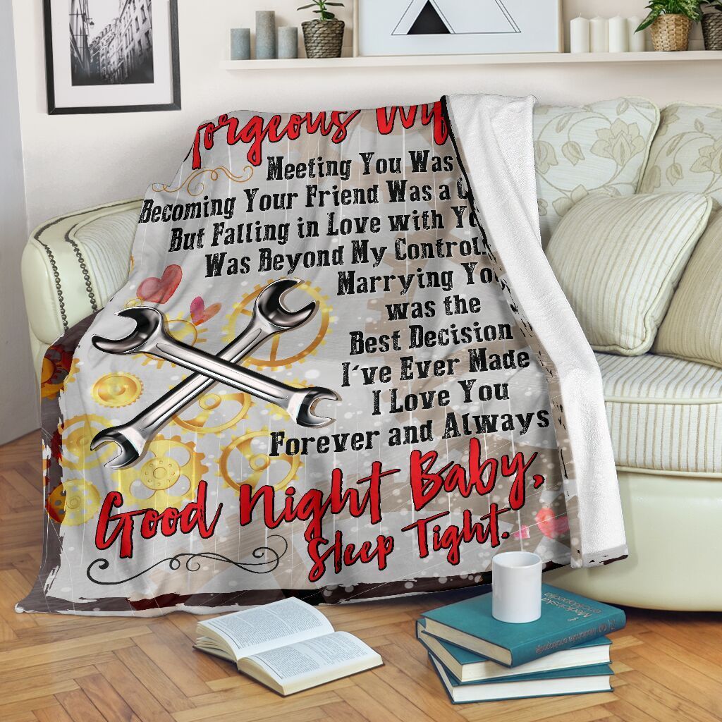 Fleece Blanket Gift For Mechanic’s Wife Meeting You Was Fate Fleece Blanket