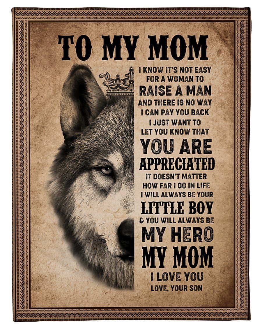 Fleece Blanket Gift For Mom I Love You
