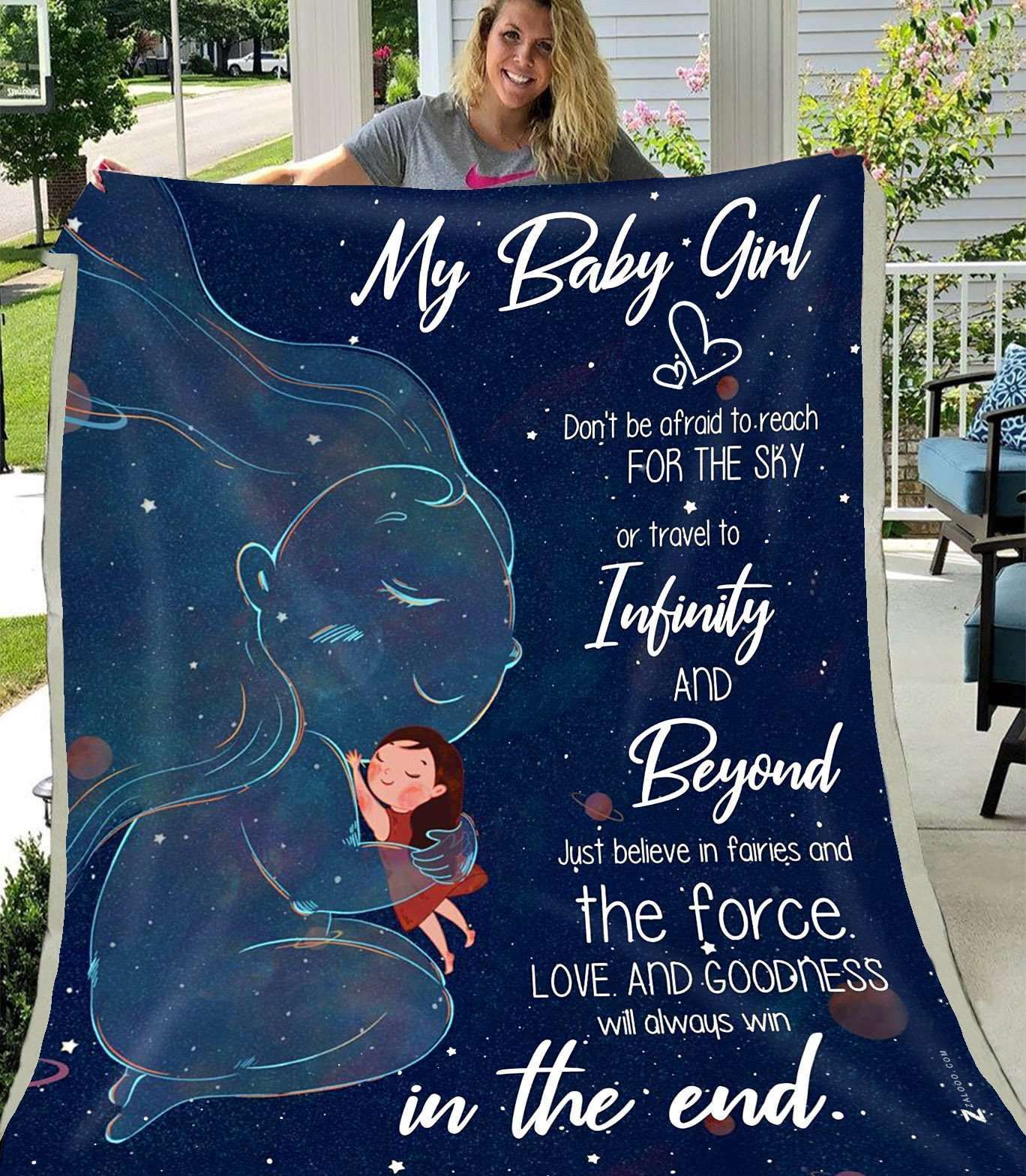 Fleece Blanket Giving Baby Girl Love And Goodness