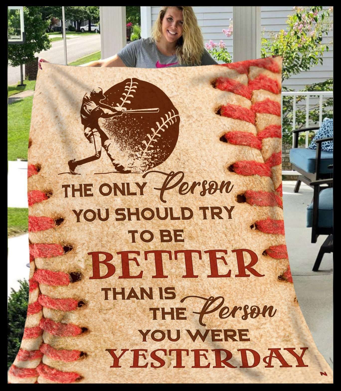 Fleece Blanket Giving Baseball Lovers To Be Better Than The Person Yesterday