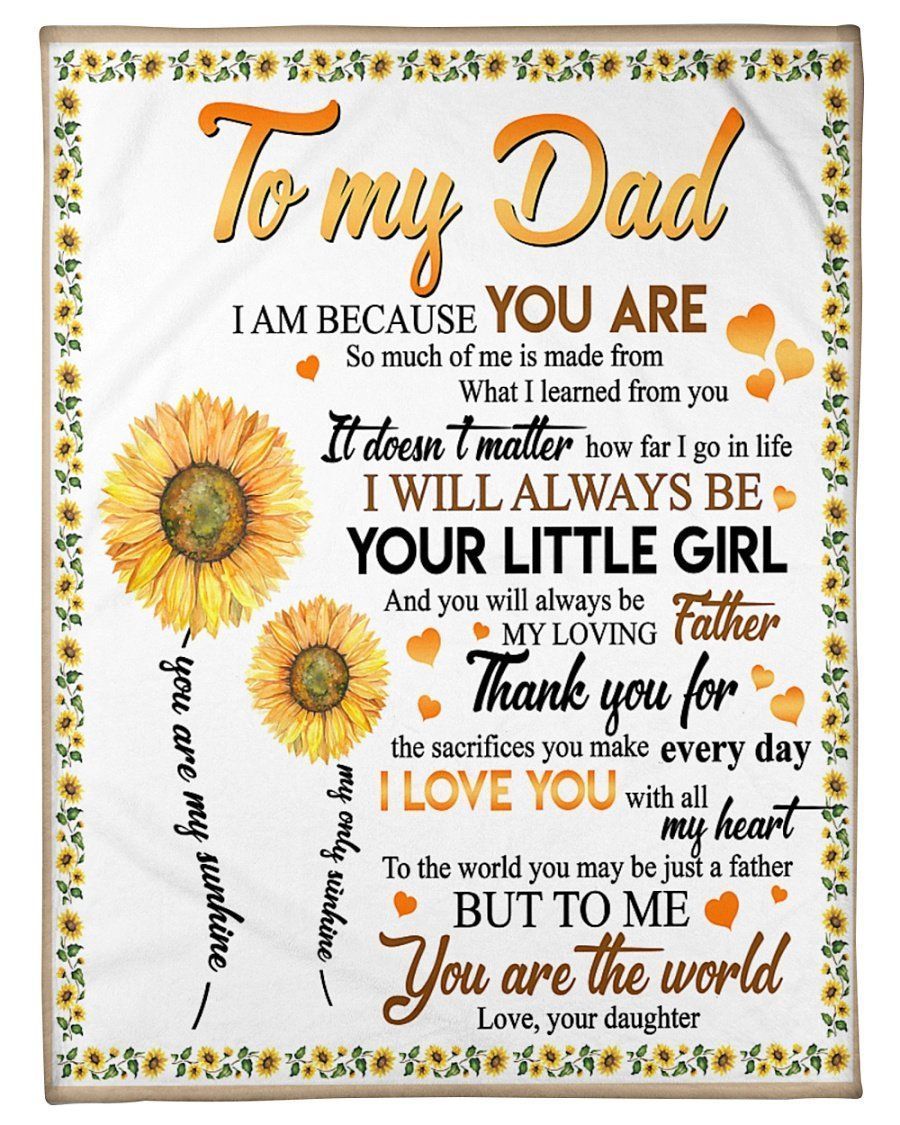 Fleece Blanket Giving Dad You Are My Sunshine