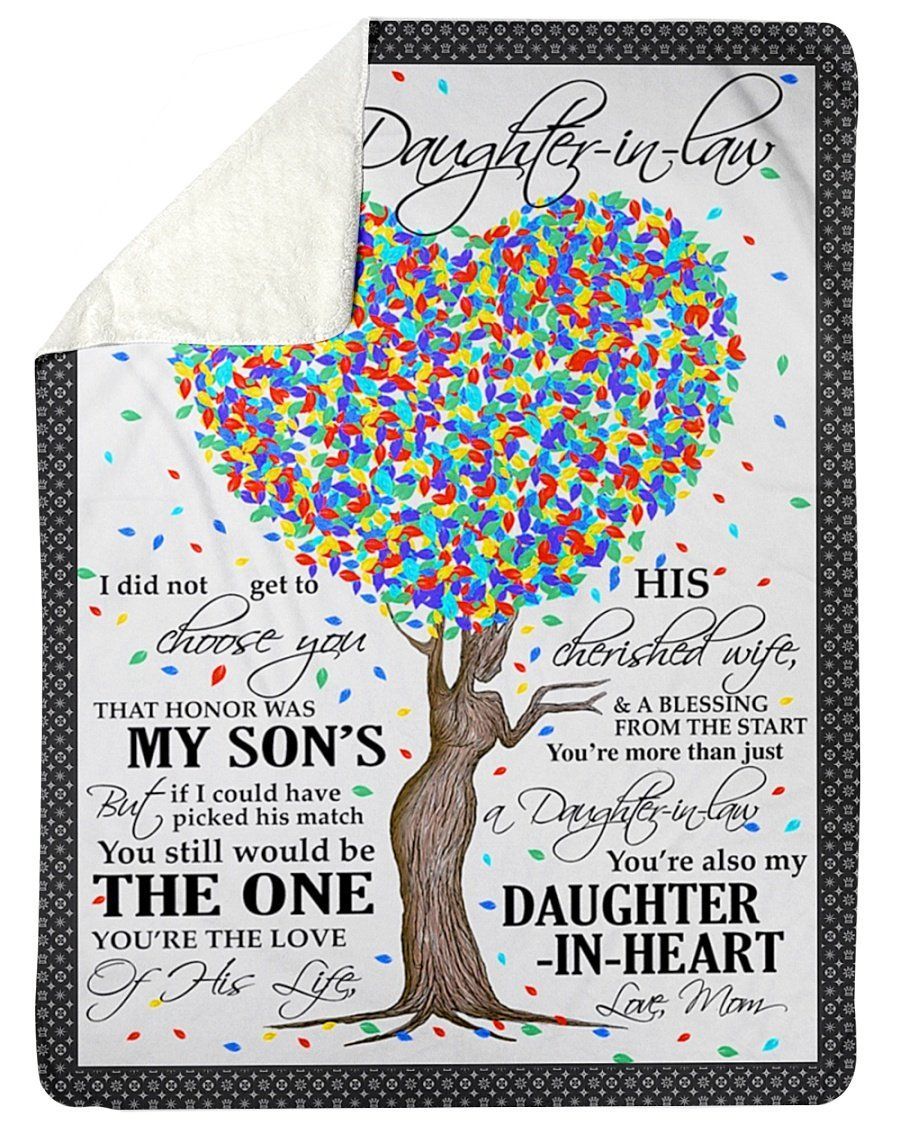 Fleece Blanket Giving Daughter In Law Daughter In Heart Sherpa Blanket