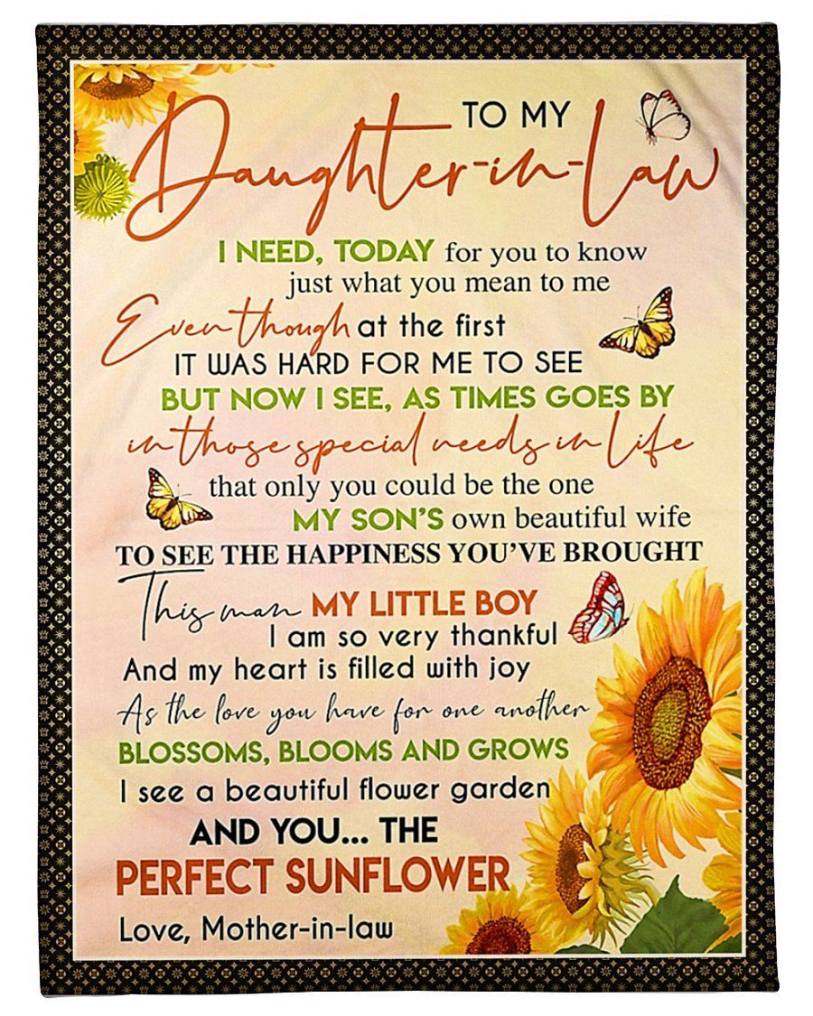 Fleece Blanket Giving Daughter In Law Sunflower Blossos Blooms And Grows Fleece Blanket