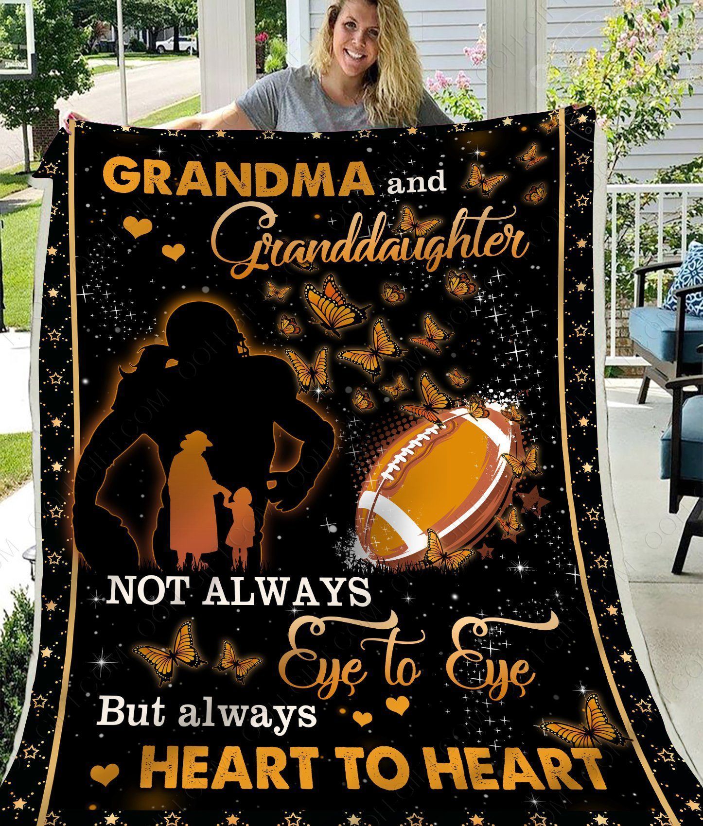 Fleece Blanket Giving Family Grandma And Granddaughter Always Heart To Heart
