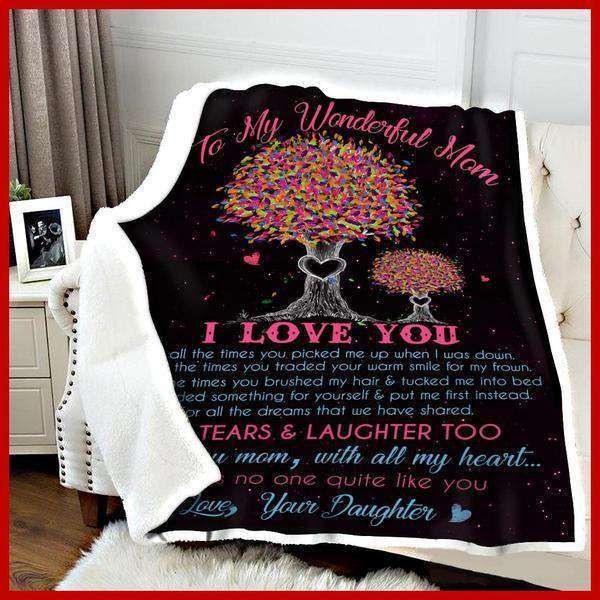 Fleece Blanket Giving Mom I Love You For All The Times