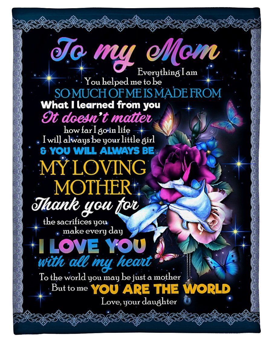 Fleece Blanket Giving Mom To Me You Are The World