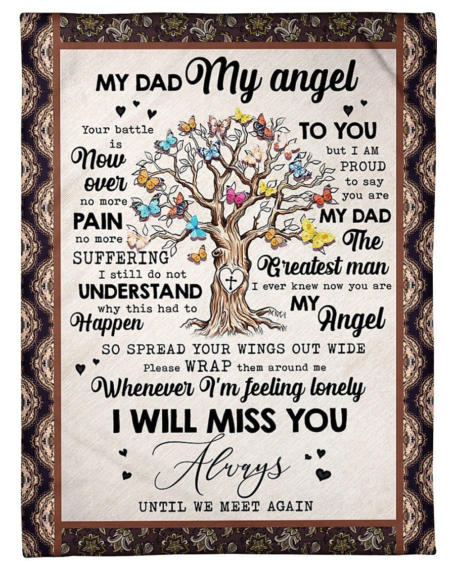Fleece Blanket Giving My Angel Dad You’re The Dad The Greatest Man