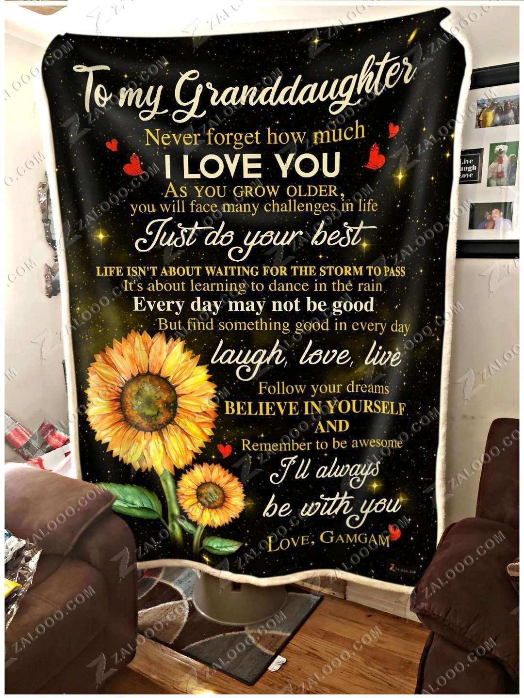 Fleece Blanket – Granddaughter (gamgam) – I’ll Always Be With You