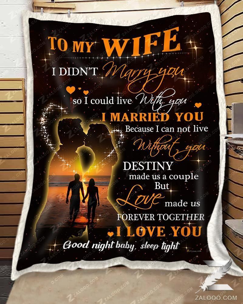 Fleece Blanket – Happy Anniversary – To My Wife – I Married You