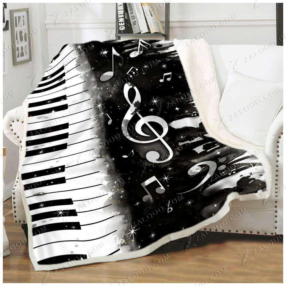 Fleece Blanket – Music (black And White)