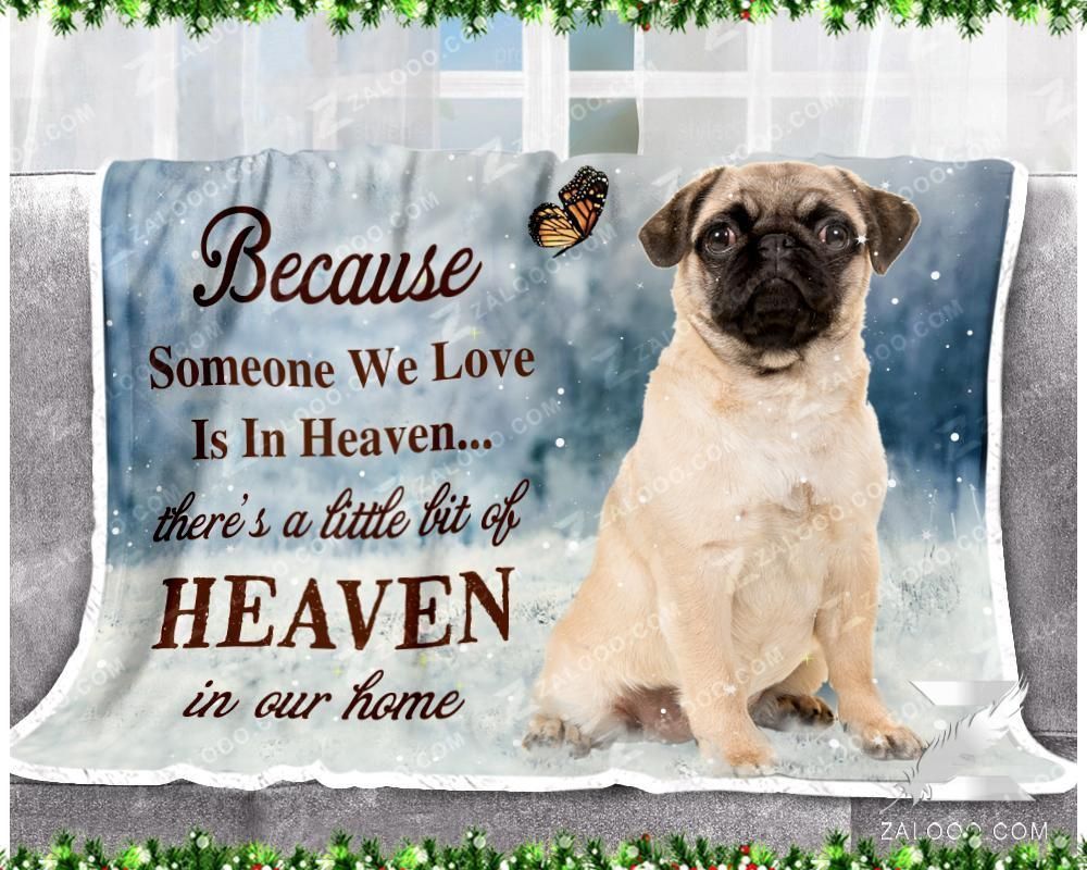 Fleece Blanket – Pug – A Little Bit Of Heaven