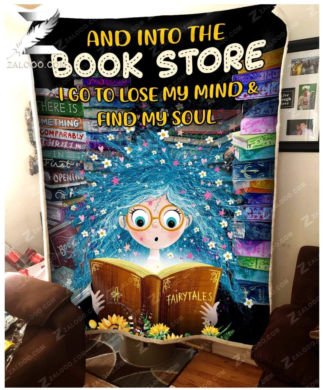 Fleece Blanket – Reading Blanket – And Into The Book Store I Go