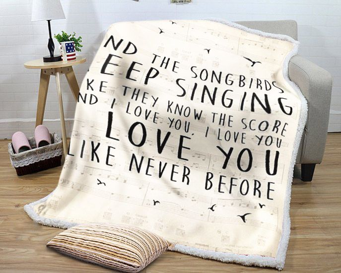 Fleetwood Mac Songbird Lyric Sherpa Fleece Blanket