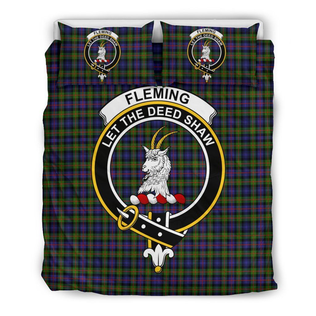 Fleming Clan Badge Tartan Bedding Set