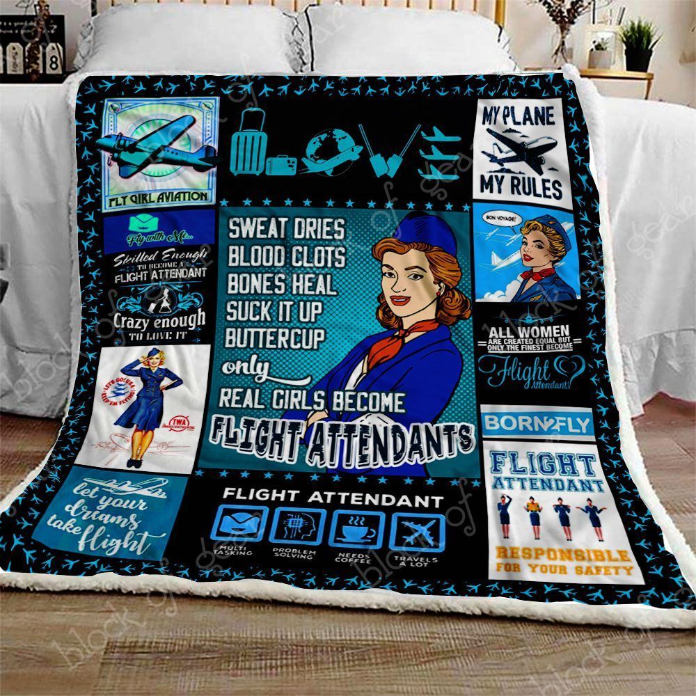 Flight Attendant Sherpa Fleece Blanket