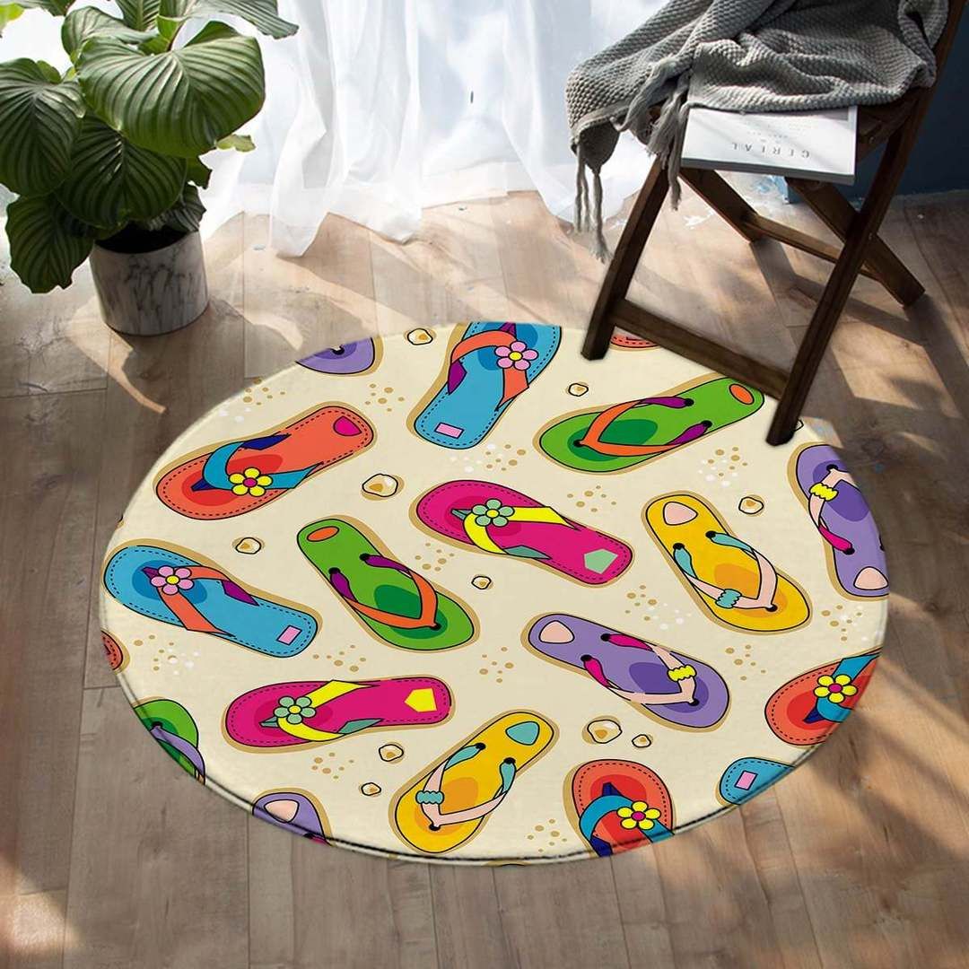 Flip Flop State of Mind Round Carpet