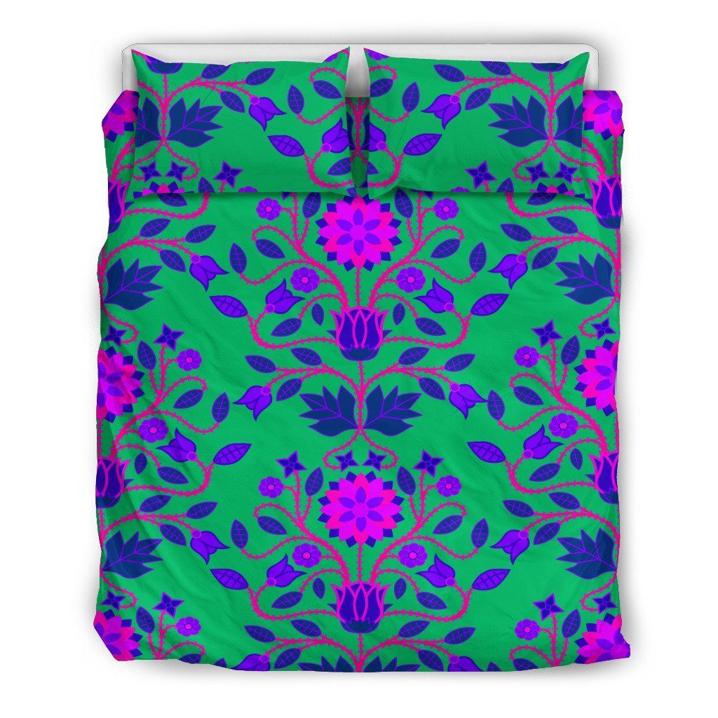 Floral Bead Work Four Bedding Set