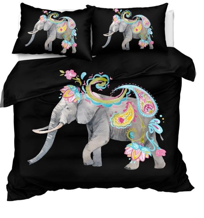 Floral Bohemian Elephant Bedding Set