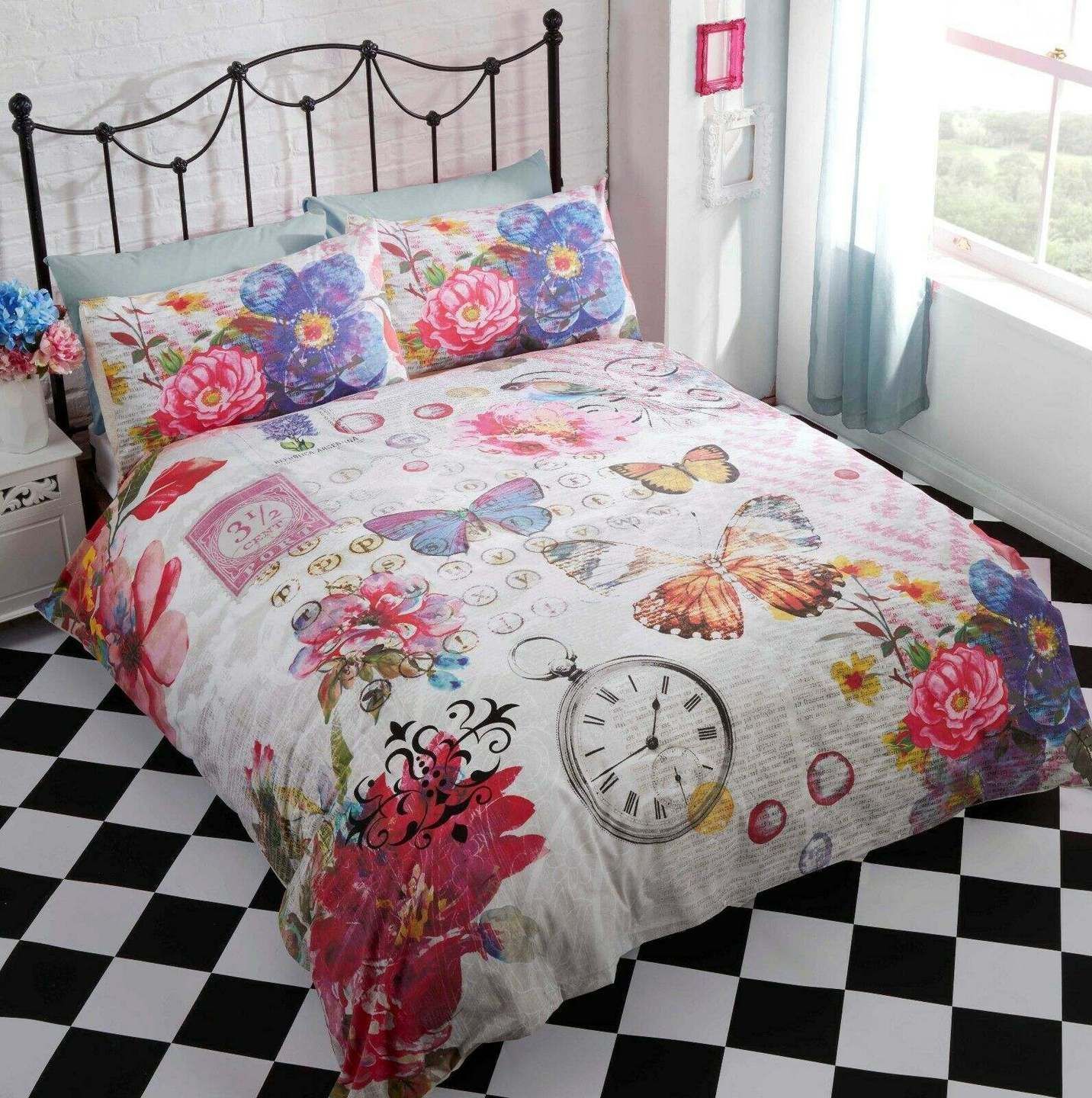 Floral Butterfly Bedding Set