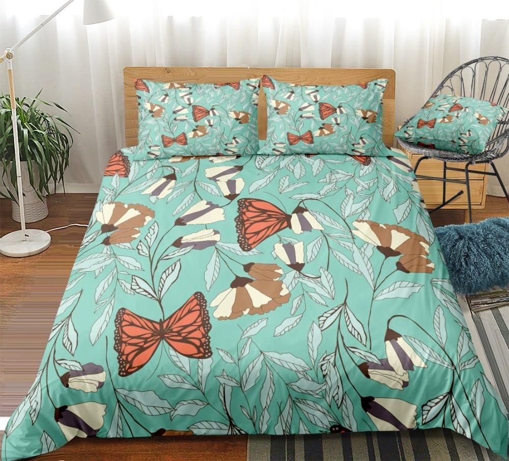 Floral Butterfly Design Bedding Set