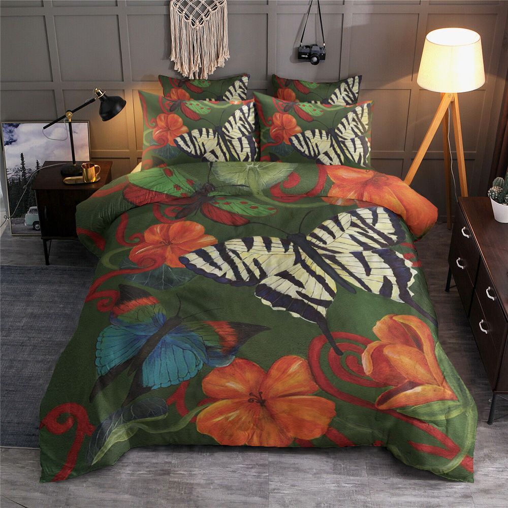 Floral Butterfly Bedding Set
