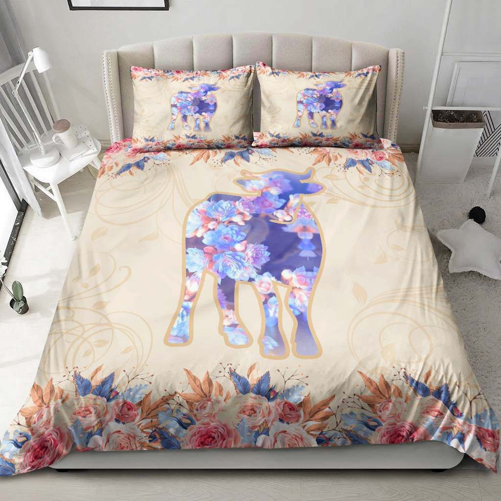 Floral Cow Bedding Set