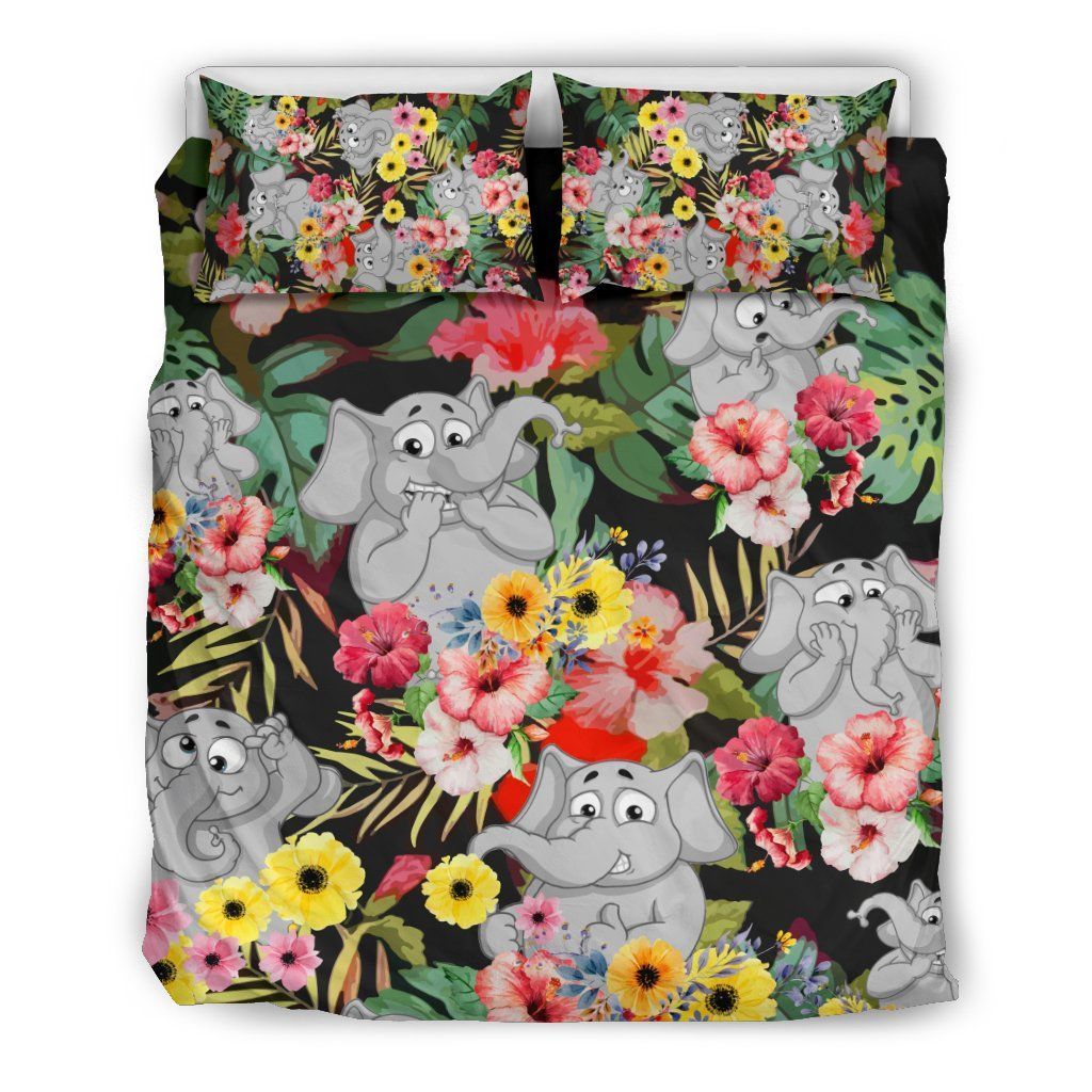 Floral Elephant Bedding Set