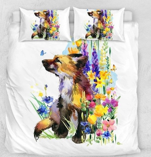 Floral Fox Bedding Set