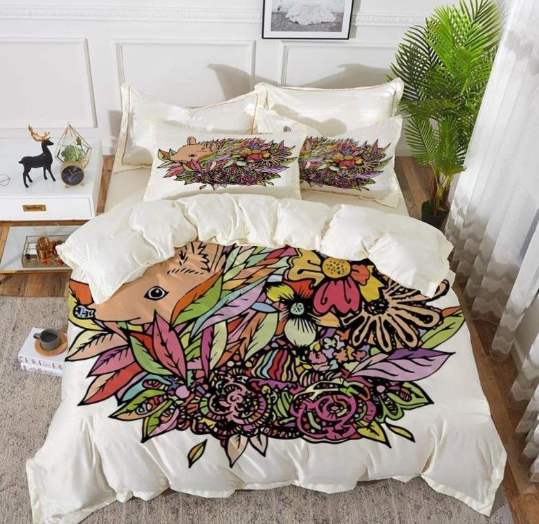 Floral Hedgehog Bedding Set