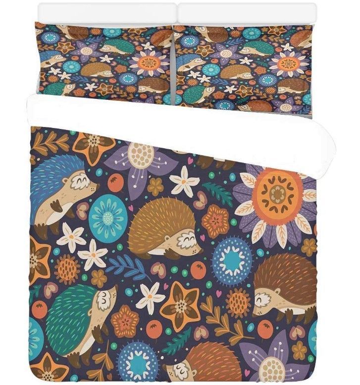 Floral Hedgehog Friends Bedding Set