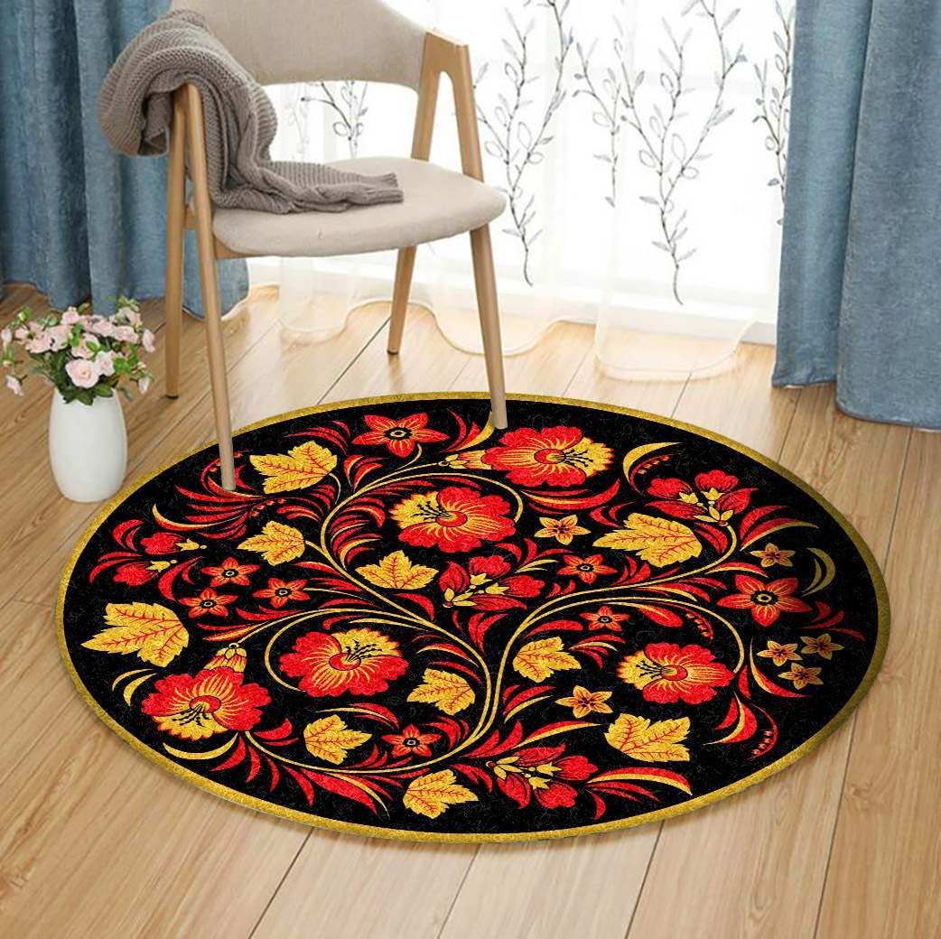 Floral Round Carpet