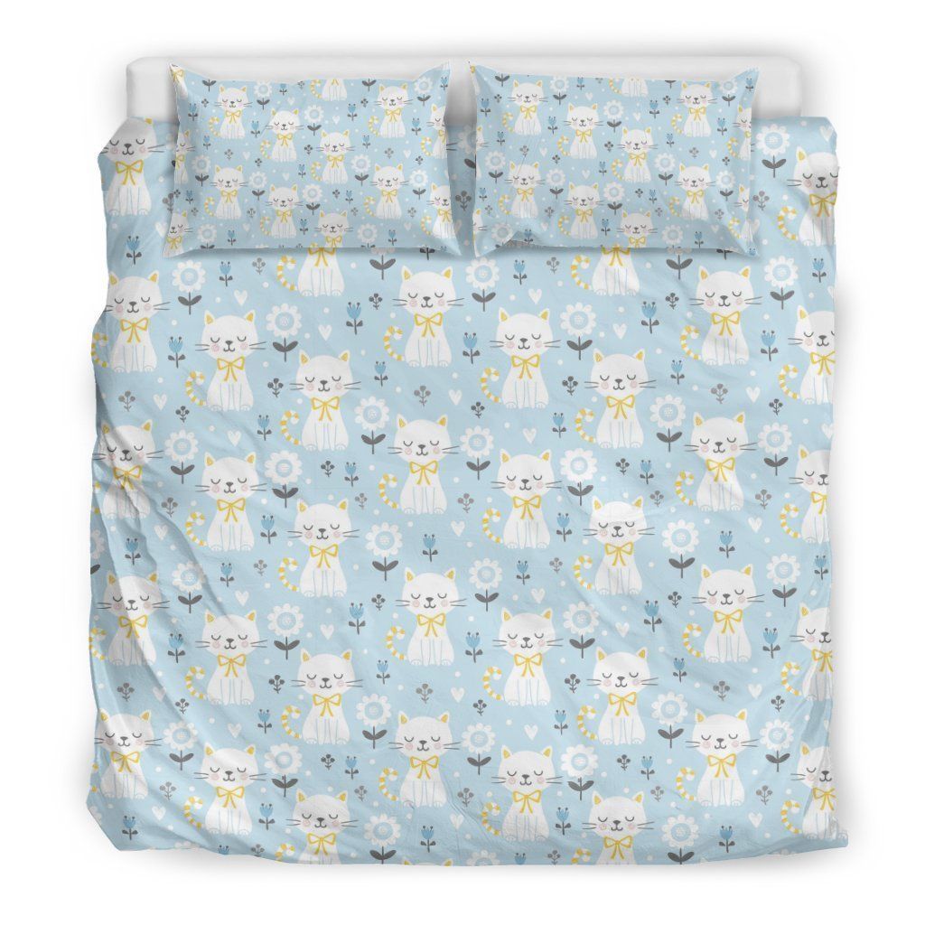 Floral Kitten Cat Bedding Set