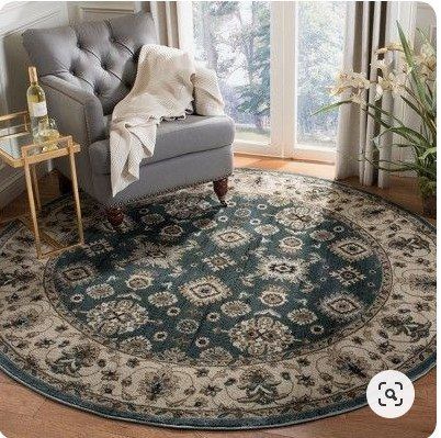 Floral Loomed Round Carpet