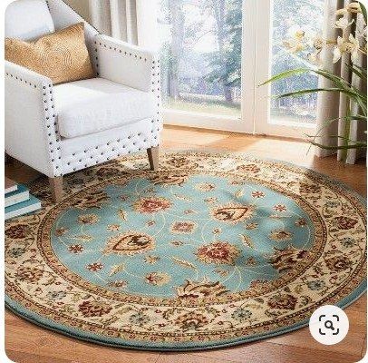 Floral Loomed Round Carpet
