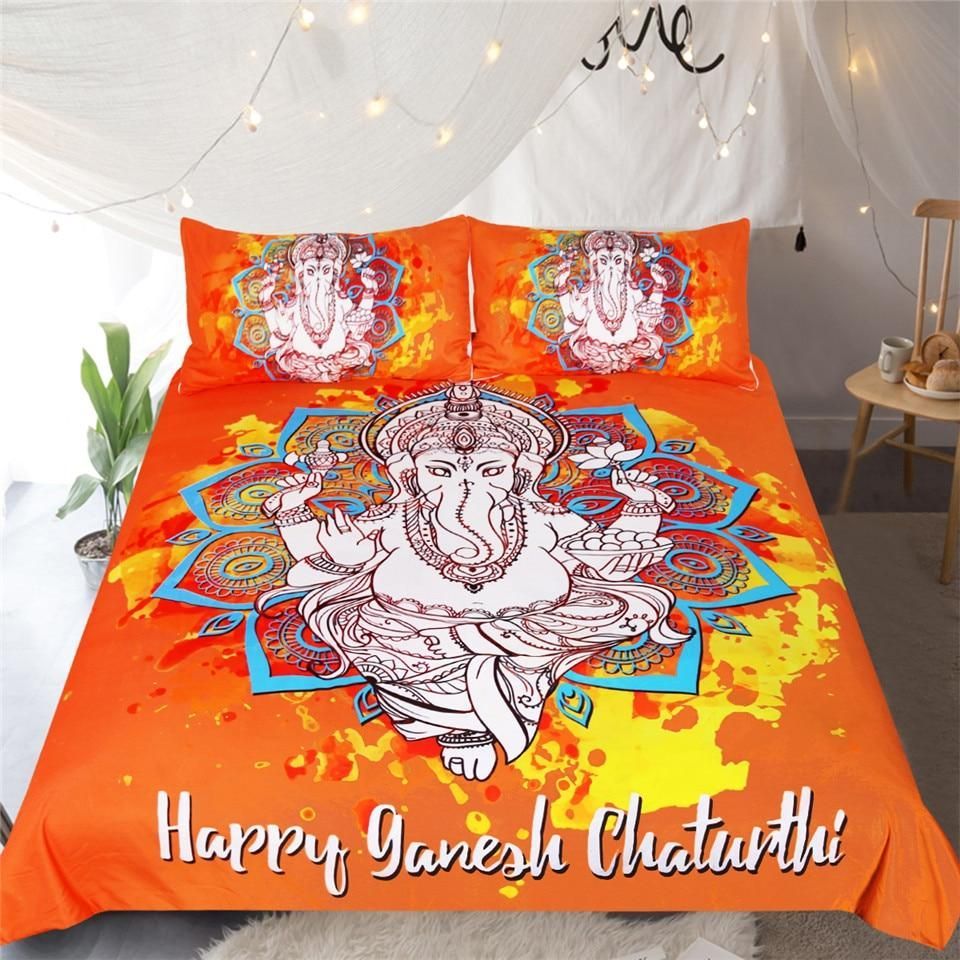 Floral Lord Ganesha Bedding Set