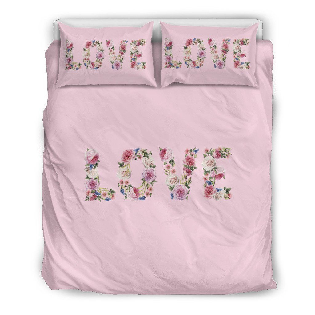 Floral Love Pink Pig Beige Bedding Set