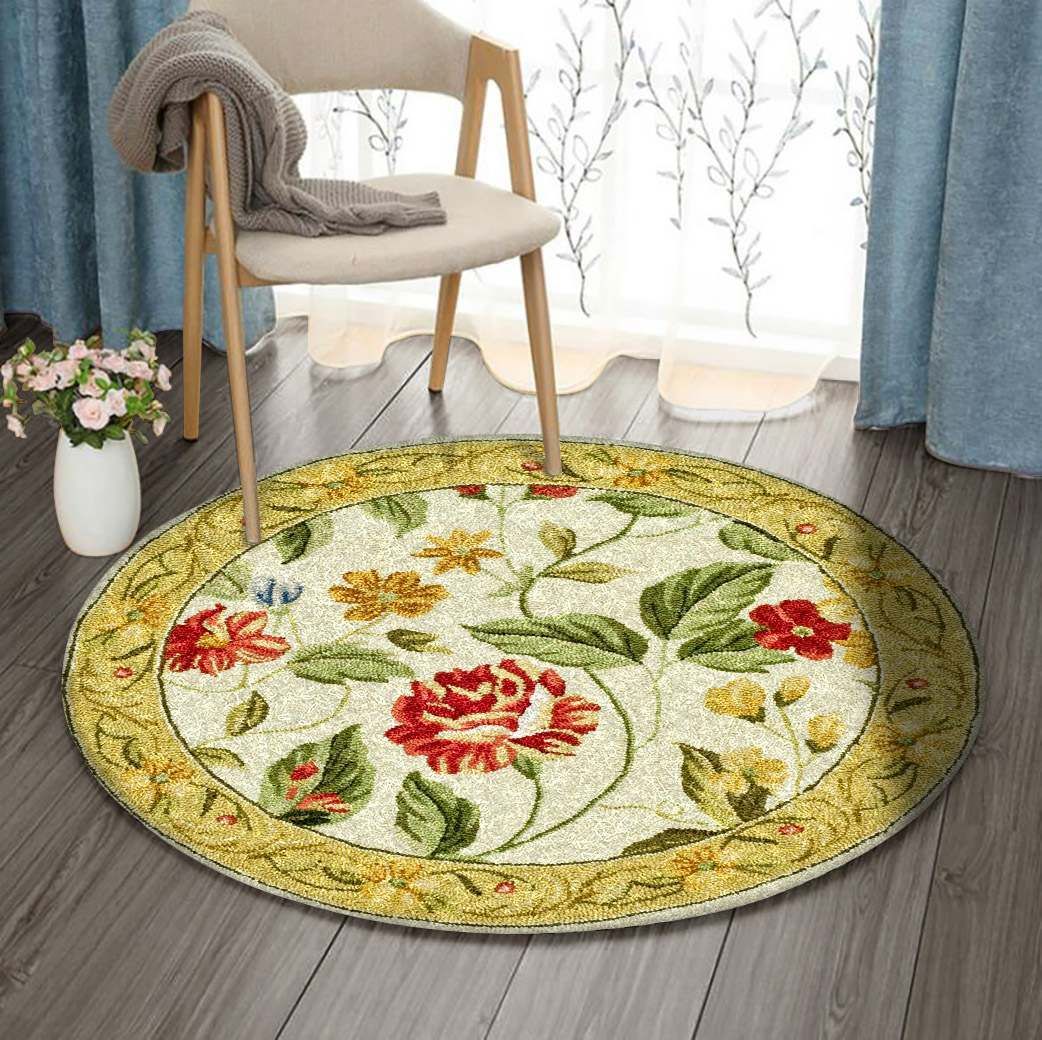 Floral Round Carpet