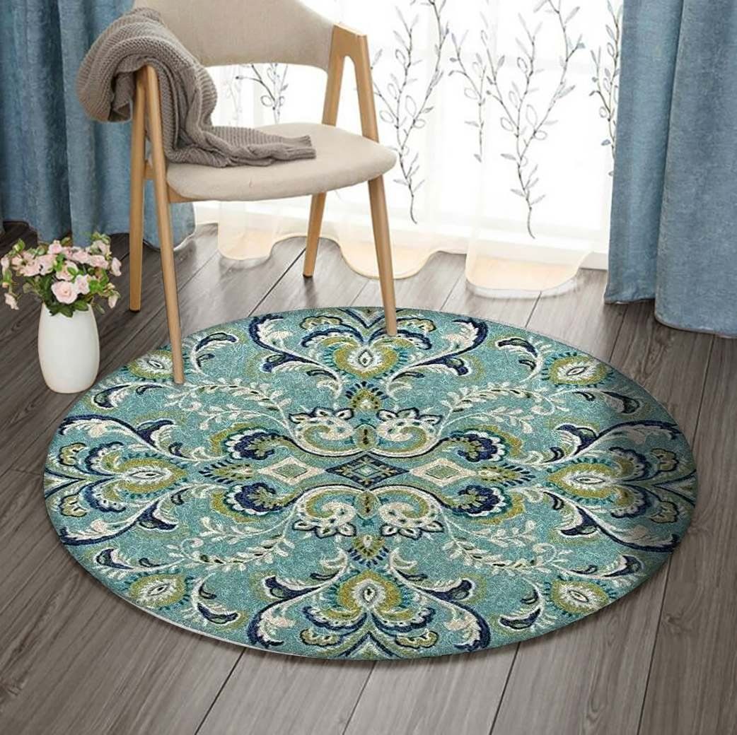 Floral Pattern Round Carpet