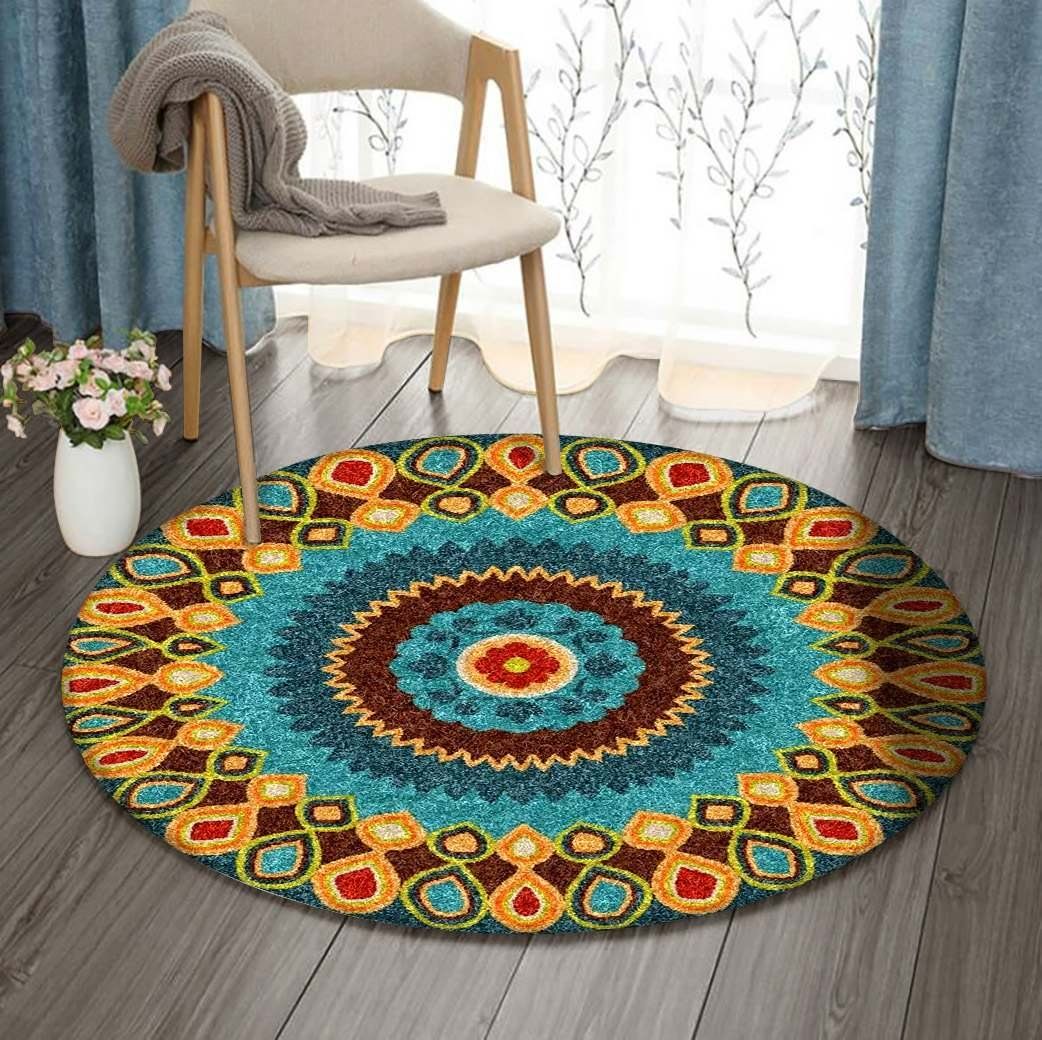 Floral Pattern Round Carpet