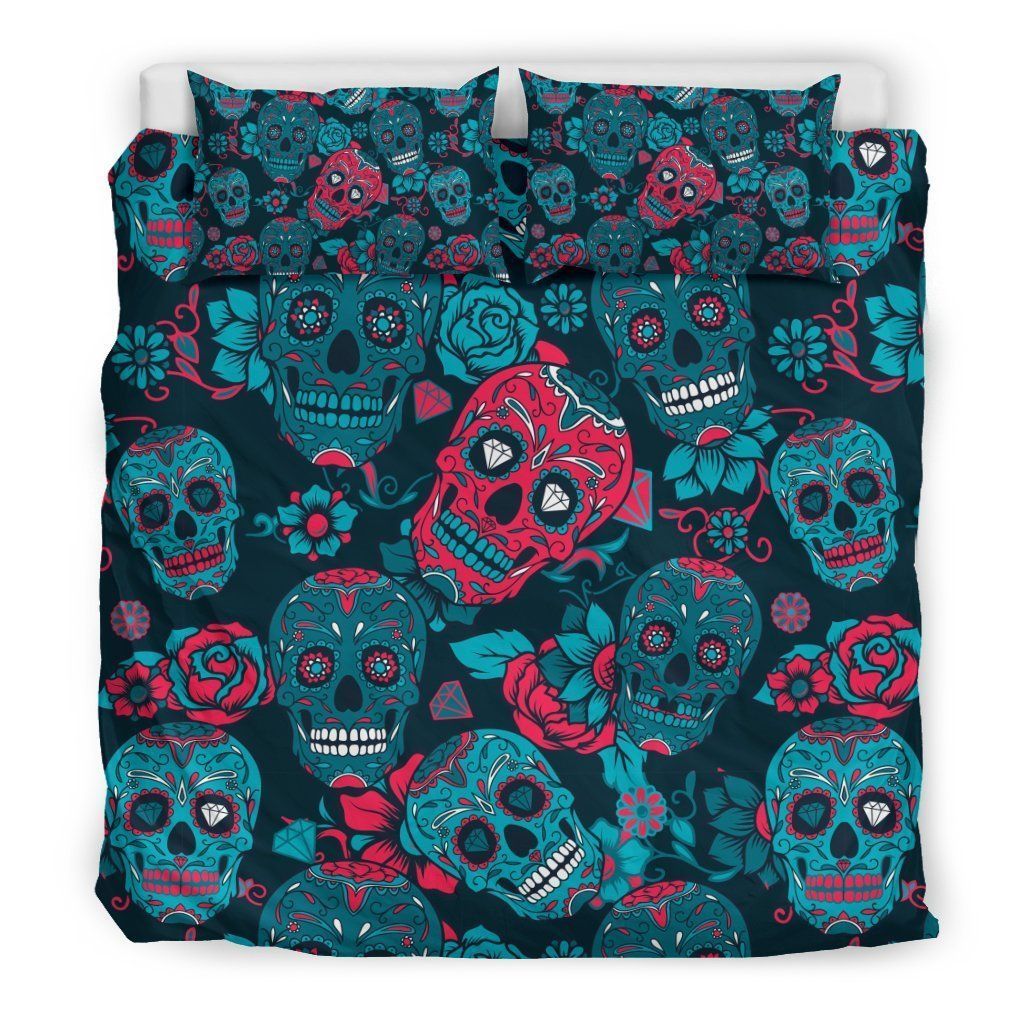 Floral Rose Sugar Skull Bedding Set
