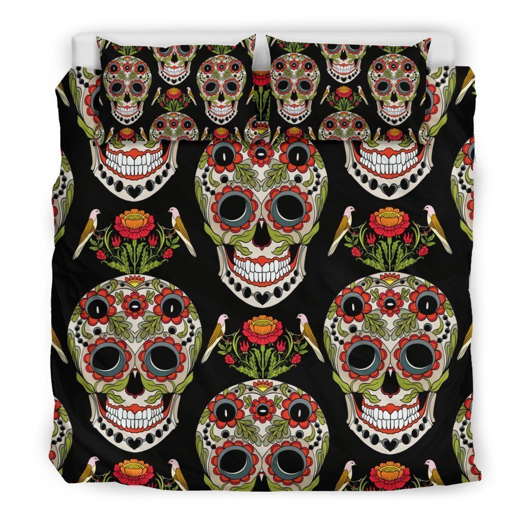 Floral Rose Sugar Skull Bedding Set