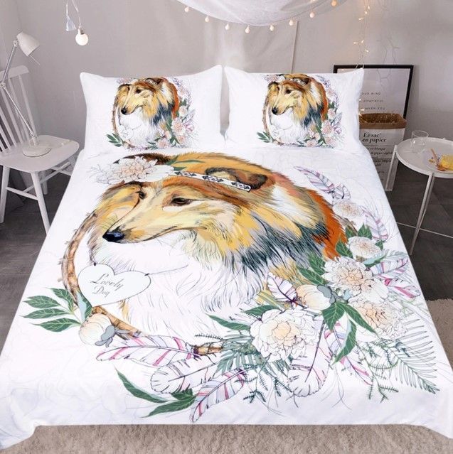 Floral Sheepdog Bedding Set