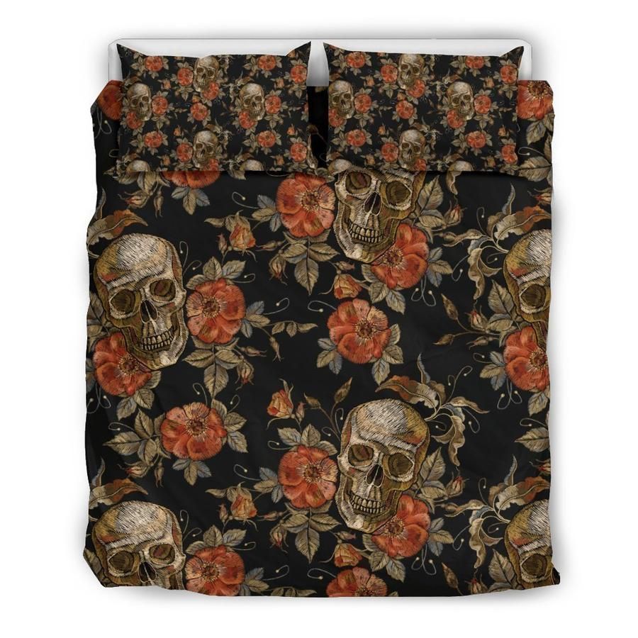 Floral Skull Bedding Set