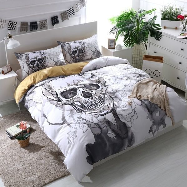 Floral Skull Bedding Set