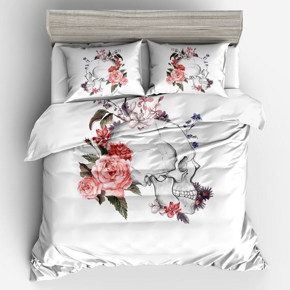 Floral Skull Bedding Set