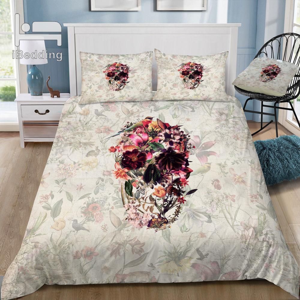Floral Skull Bedding Set