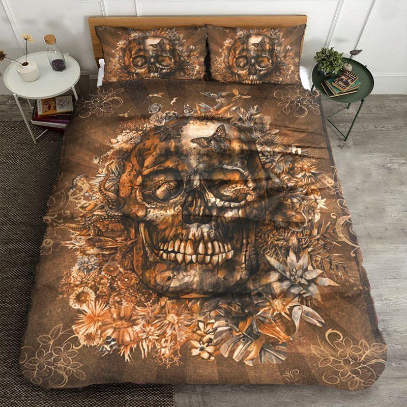 Floral Skull Bedding Set